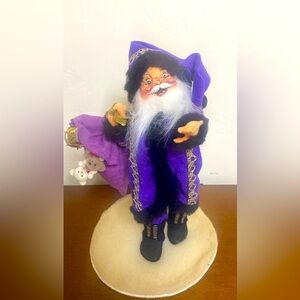 Purple and Black Santa Figurine